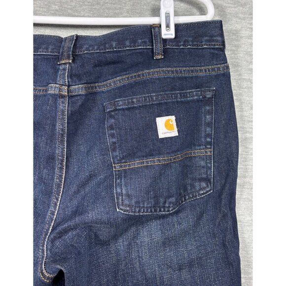 Carhartt Womens Rugged Flex Loose Fit Straight Leg Jeans 14 Regular Dark Wash - Picture 3 of 6
